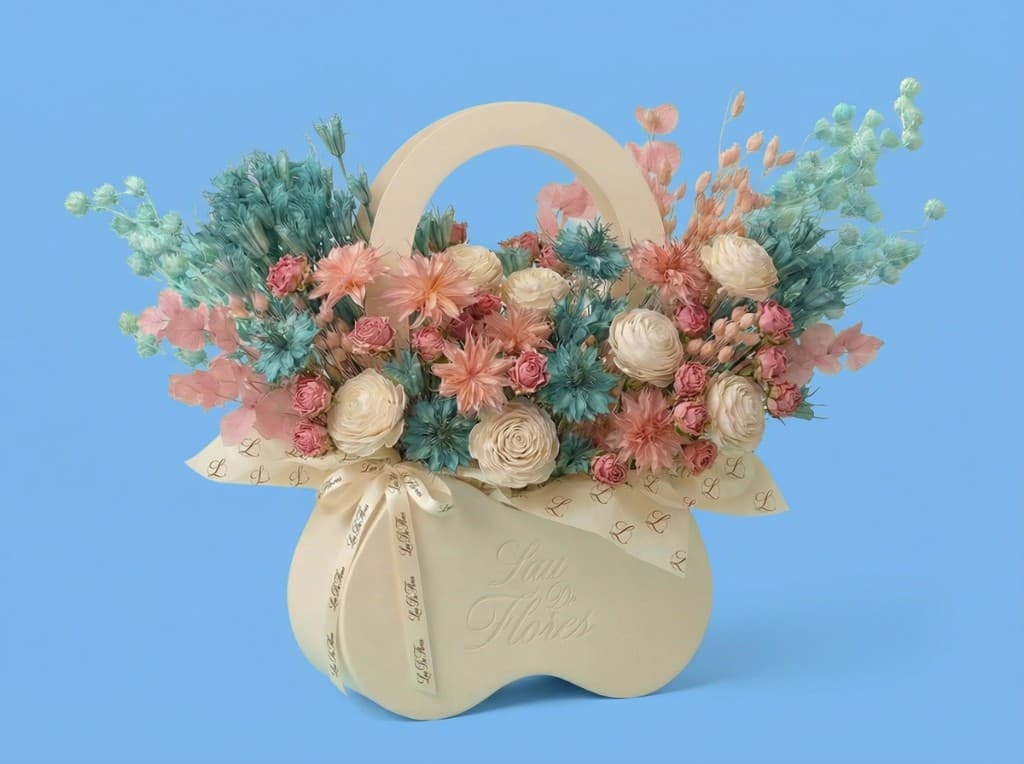 Azur & Soie, preserved floral arrangement